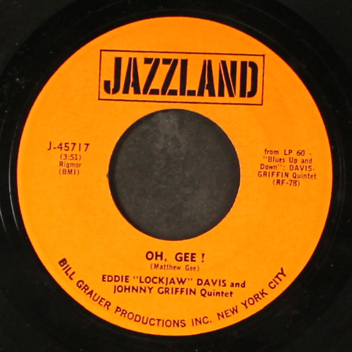 camp meeting / oh, gee! by EDDIE "LOCKJAW" DAVIS & JOHNNY GRIFFIN