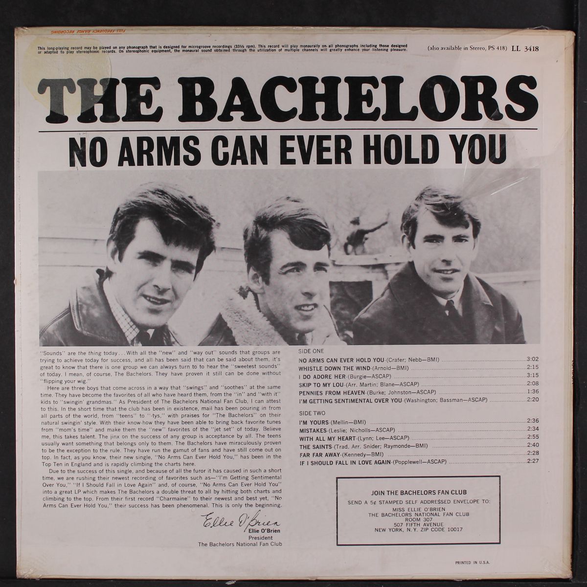 no arms can ever hold you by BACHELORS