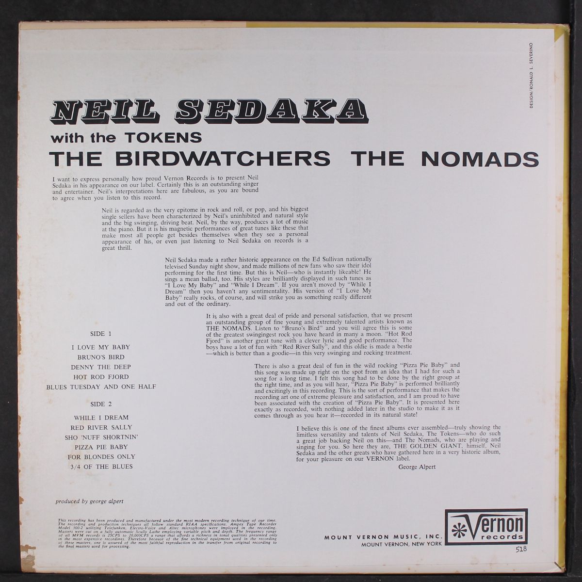with the tokens, nomads, birdwatchers by NEIL SEDAKA