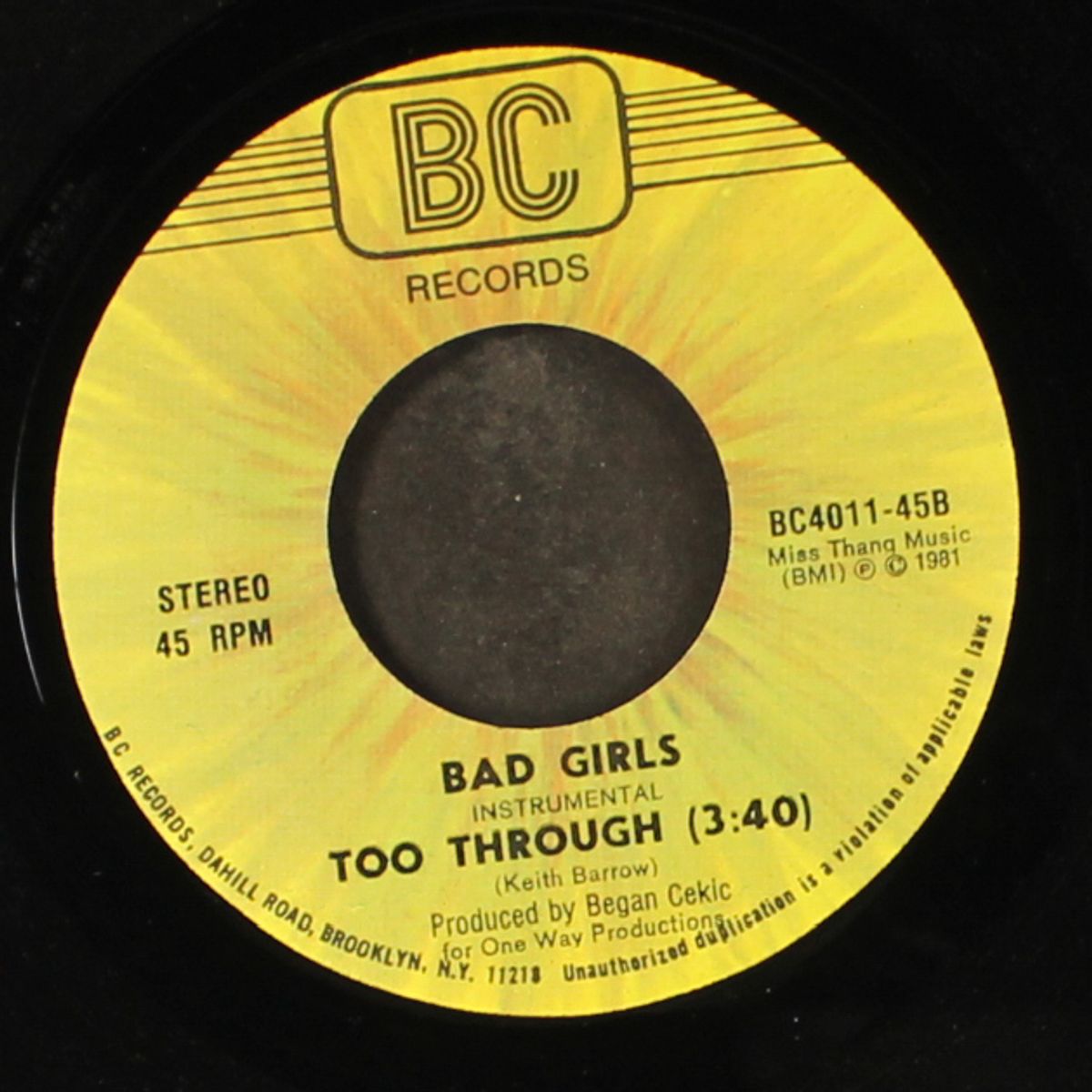 too through / instrumental by BAD GIRLS