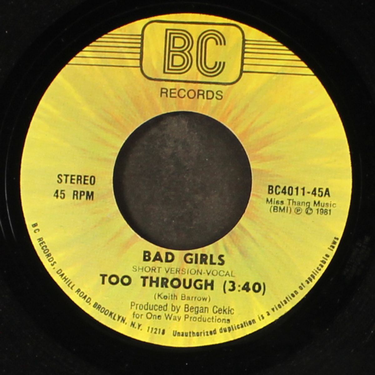 too through / instrumental by BAD GIRLS