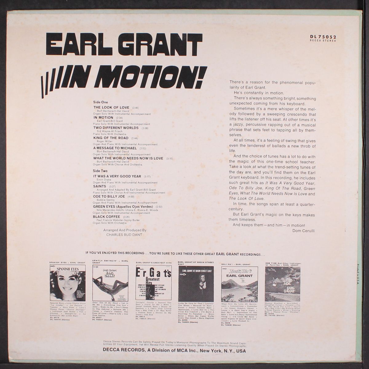 in motion by EARL GRANT