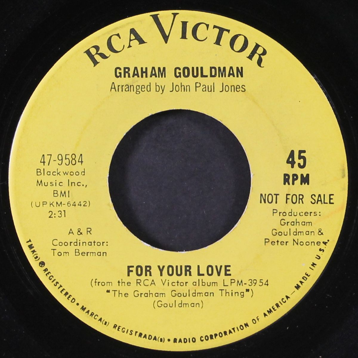 pamela, pamela / for your love by GRAHAM GOULDMAN