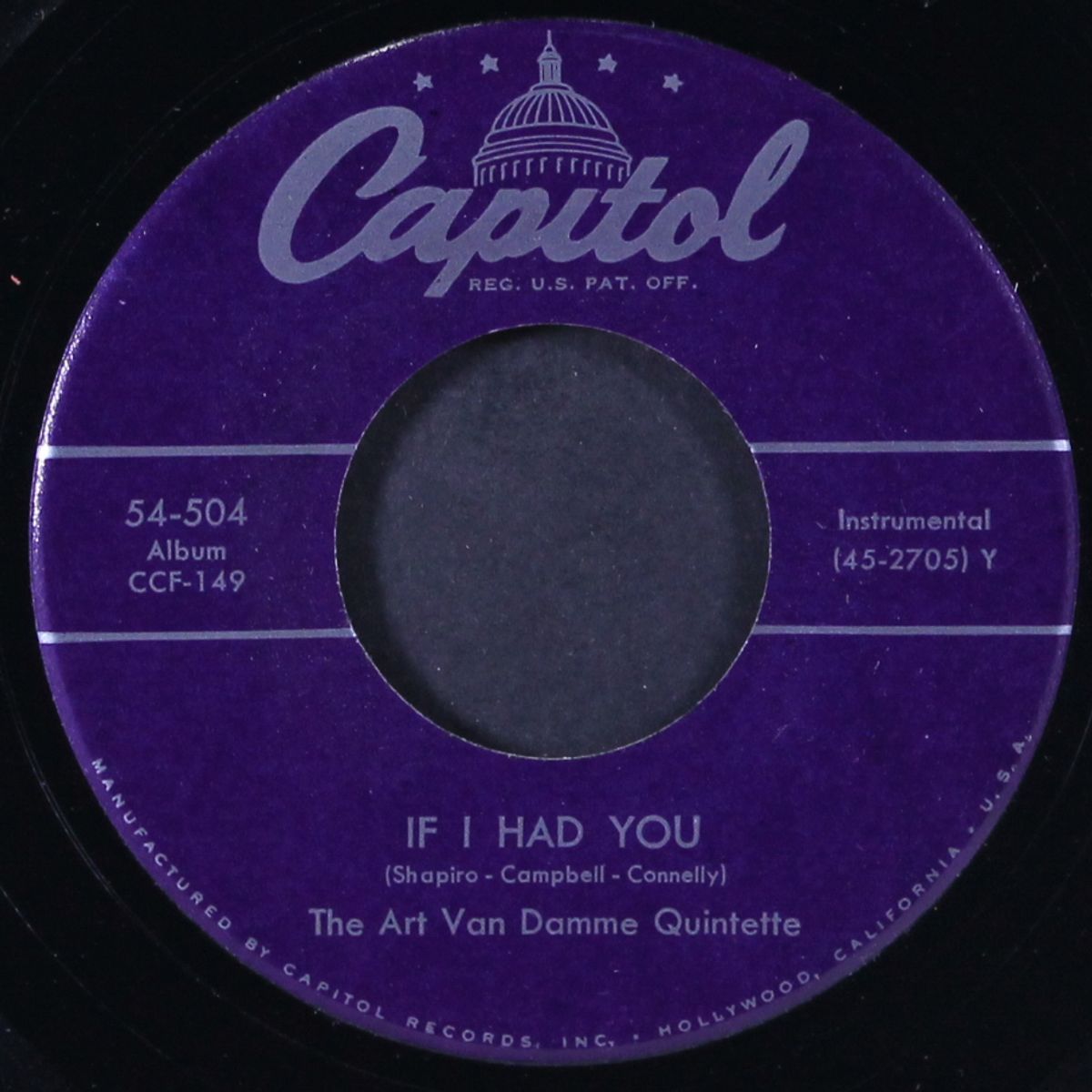 if i had you / under my skin by ART VAN DAMME QUINTET