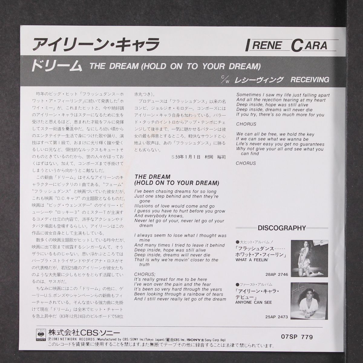 the dream (hold on to your dream) by IRENE CARA