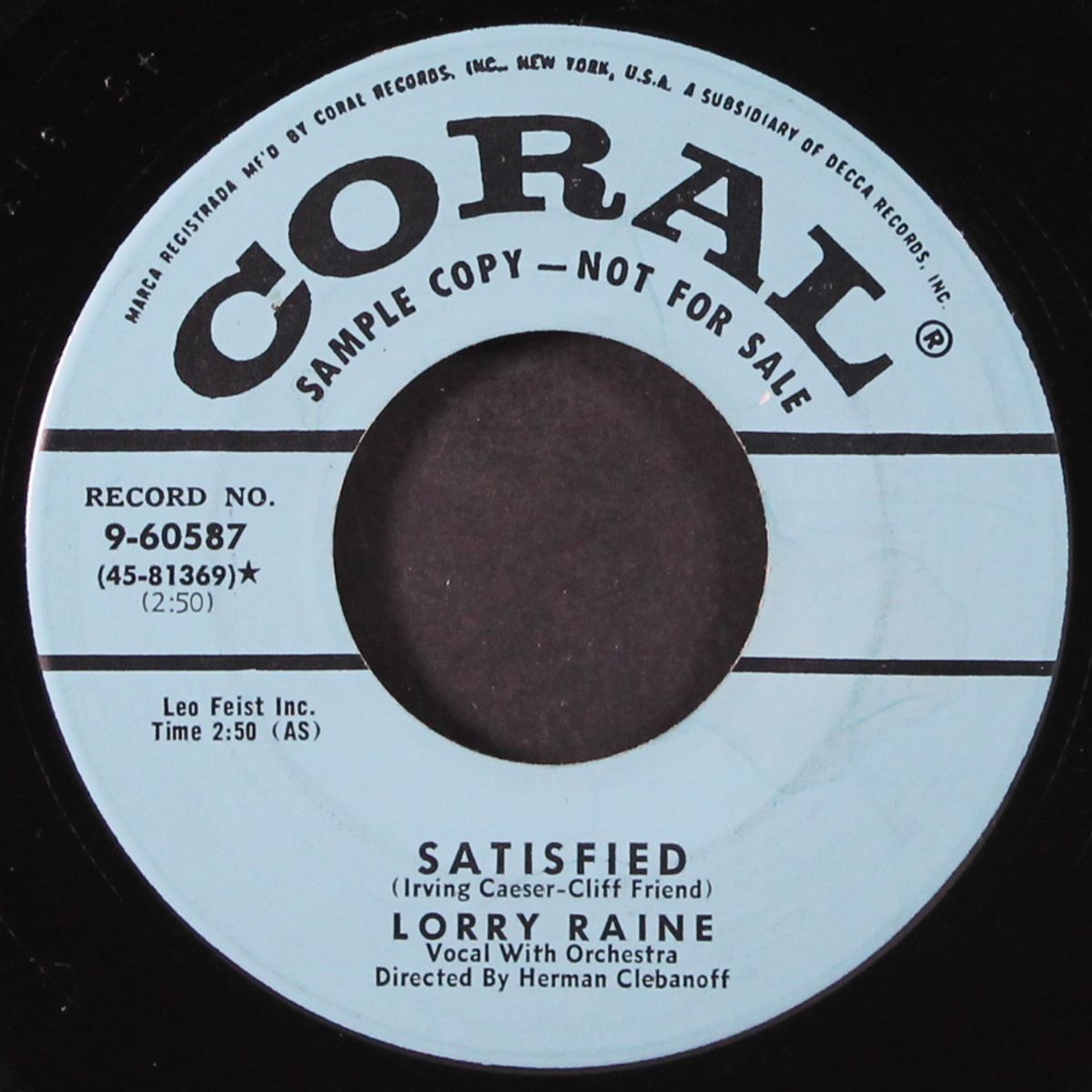 satisfied / am i blue by LORRY RAINE