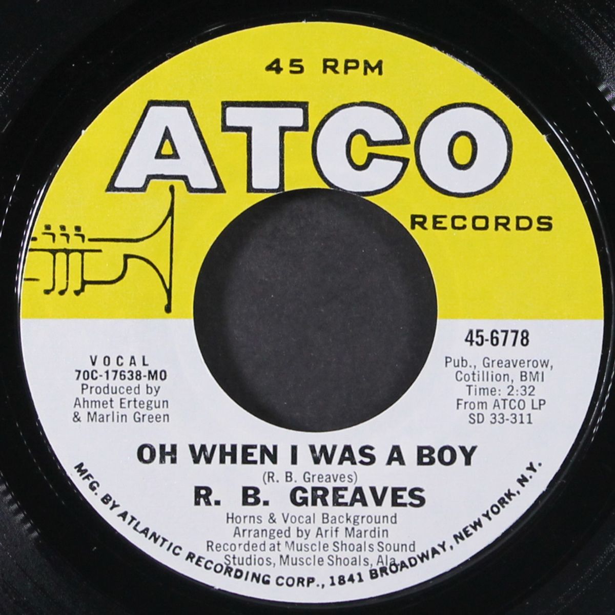 georgia took her back / oh when i was a boy by R.B. GREAVES