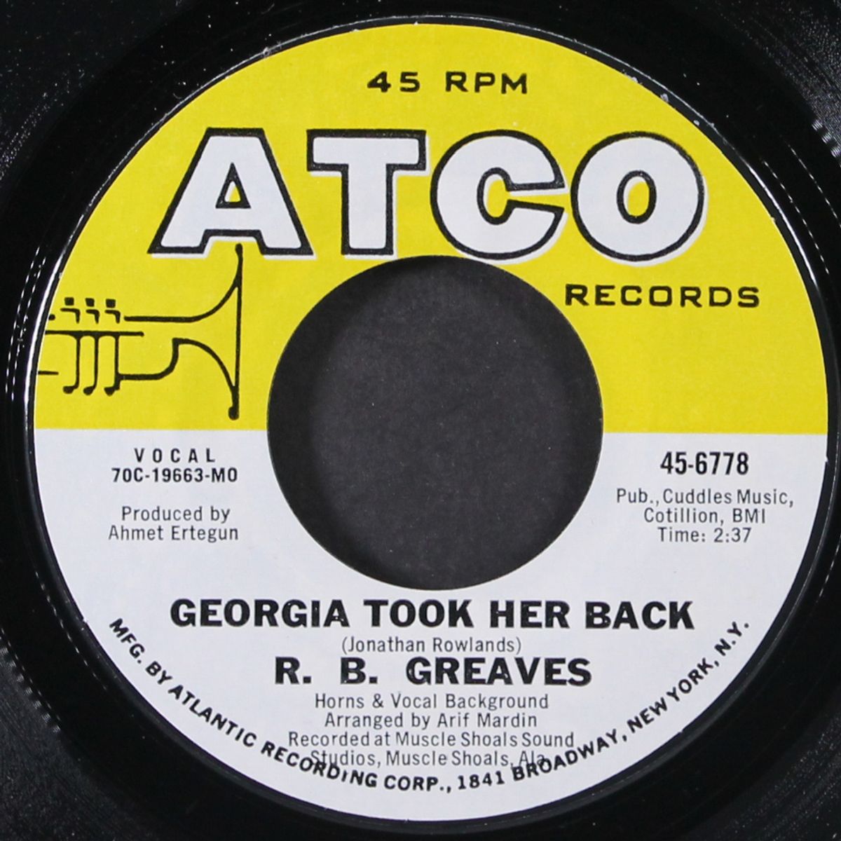 georgia took her back / oh when i was a boy by R.B. GREAVES