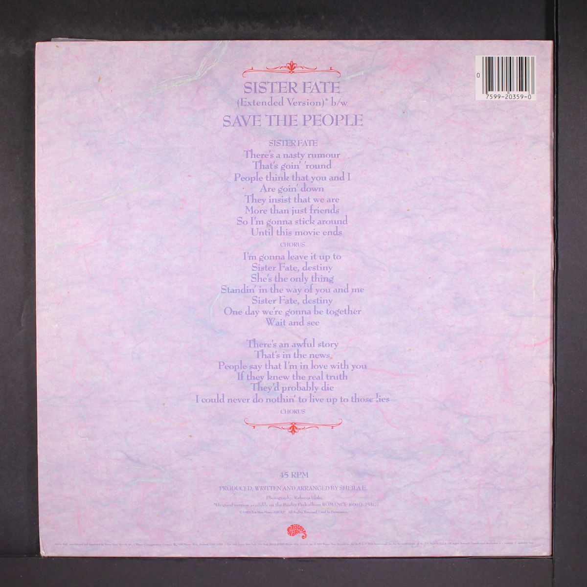 sister fate (extended) / save the people by SHEILA E.