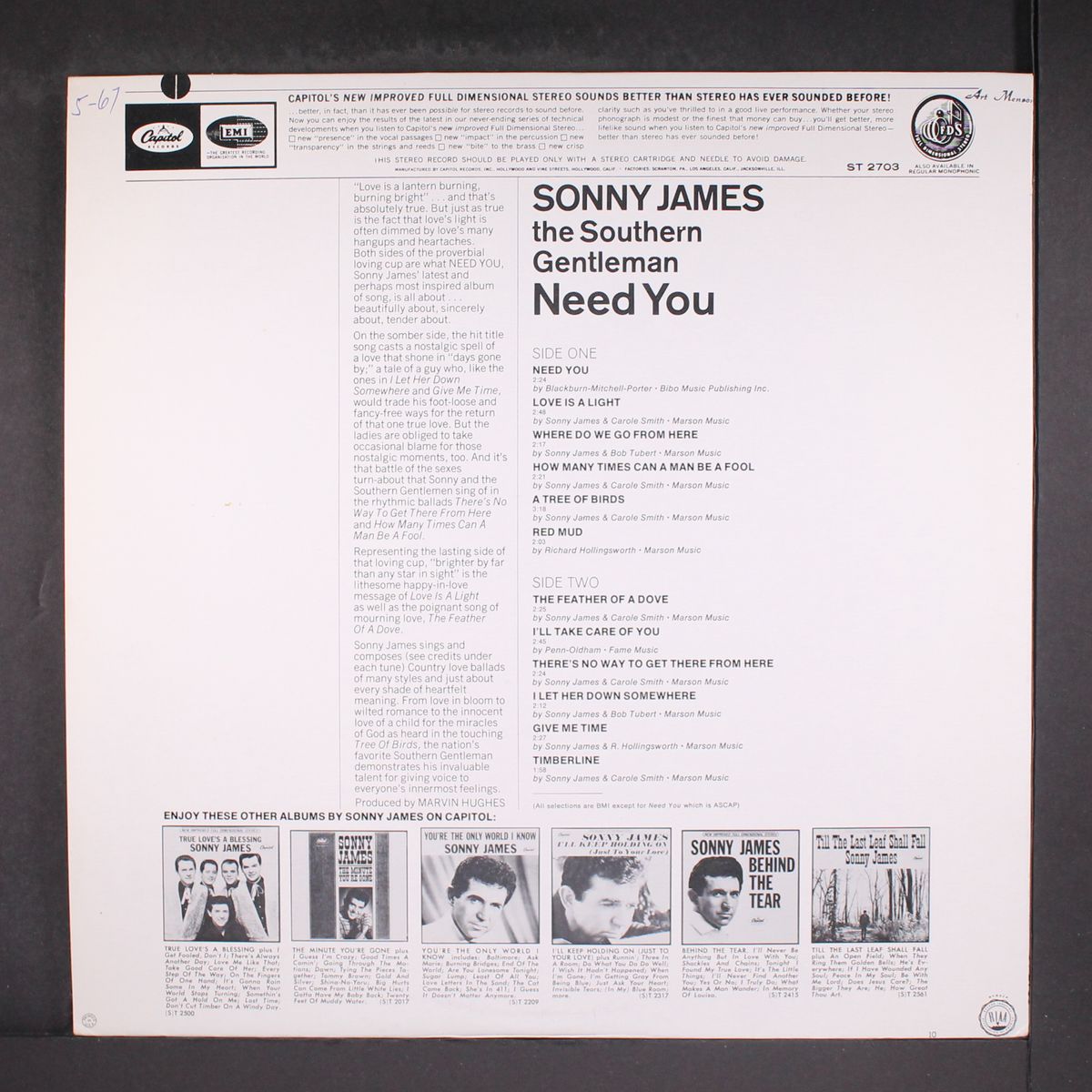 need you by SONNY JAMES