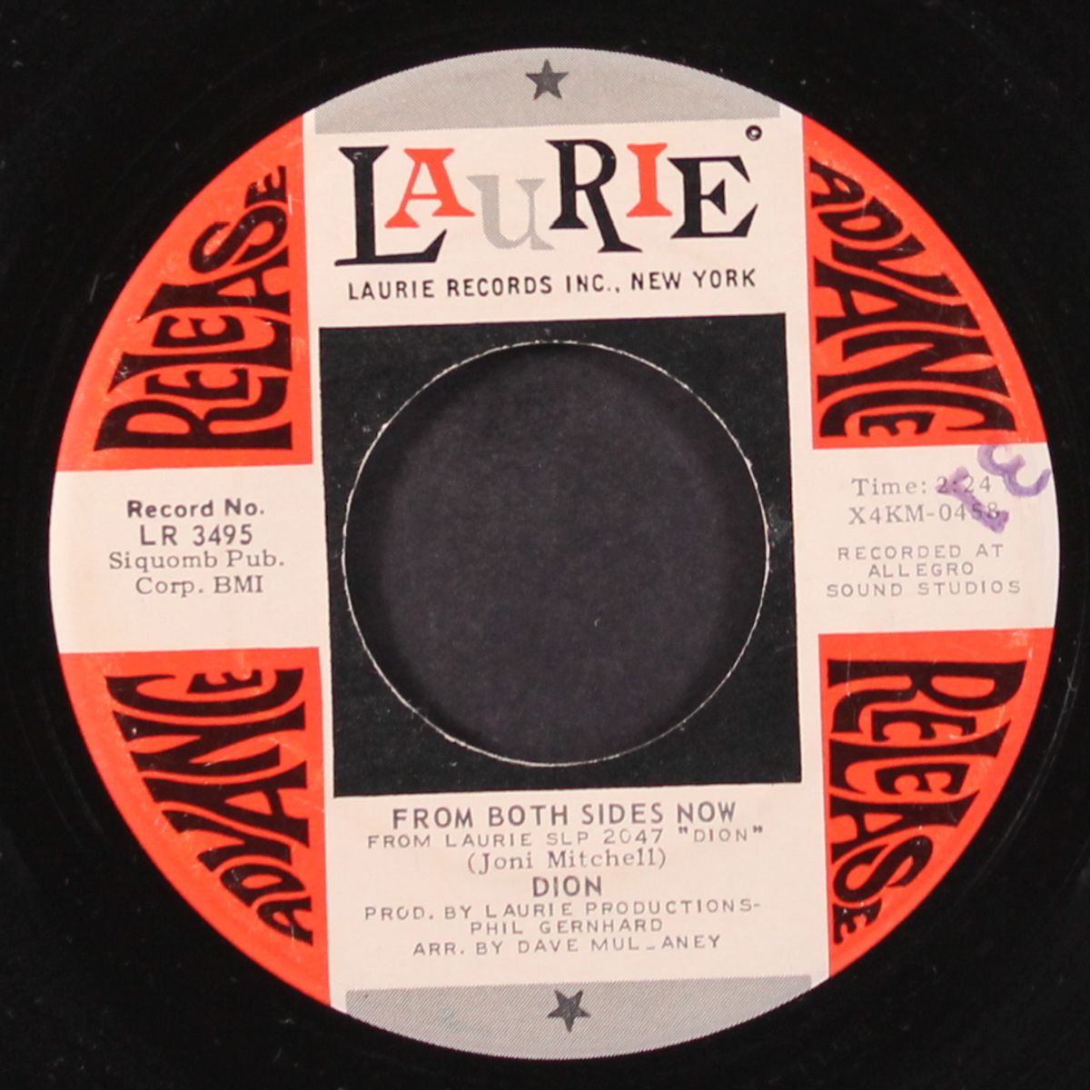 sun fun song / from both sides now by DION
