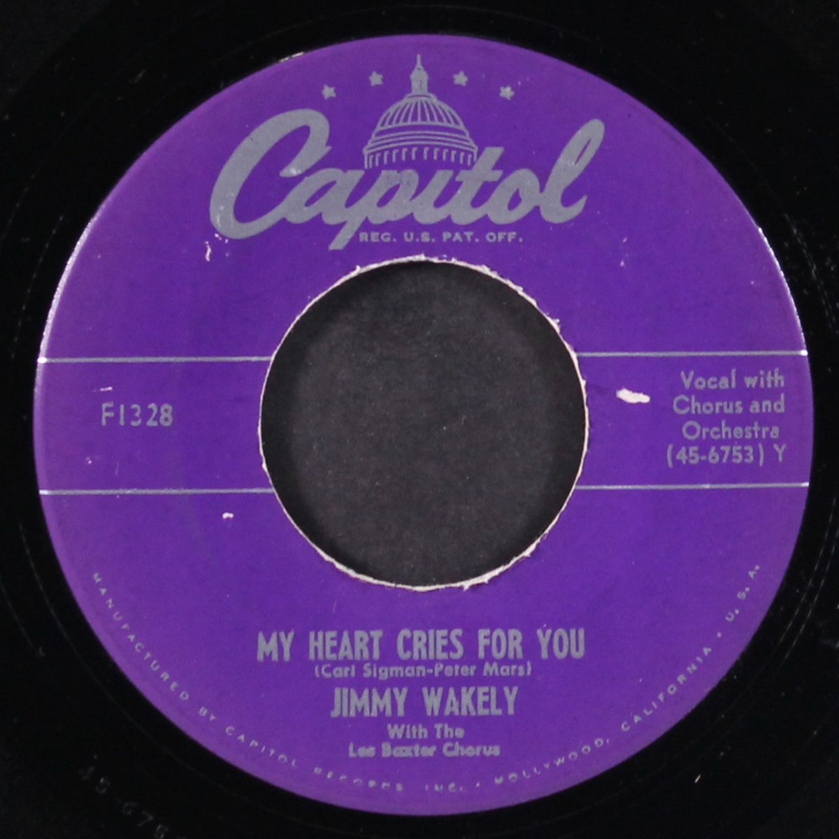 music by the angels / my heart cries for you by JIMMY WAKELY