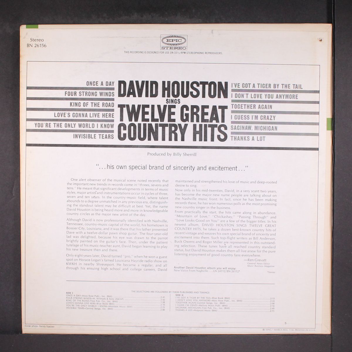 twelve great country hits by DAVID HOUSTON
