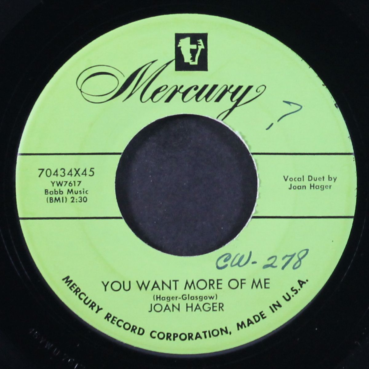 the secret is out / you want more of me by JOAN HAGER