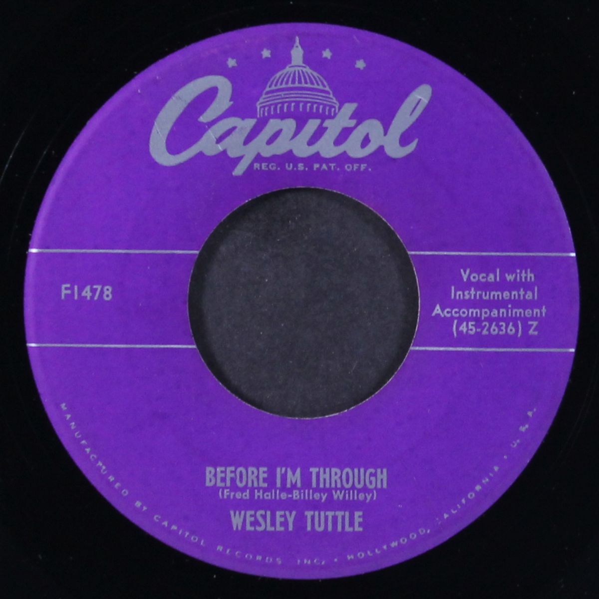 too bad about you / before i'm through by WESLEY TUTTLE