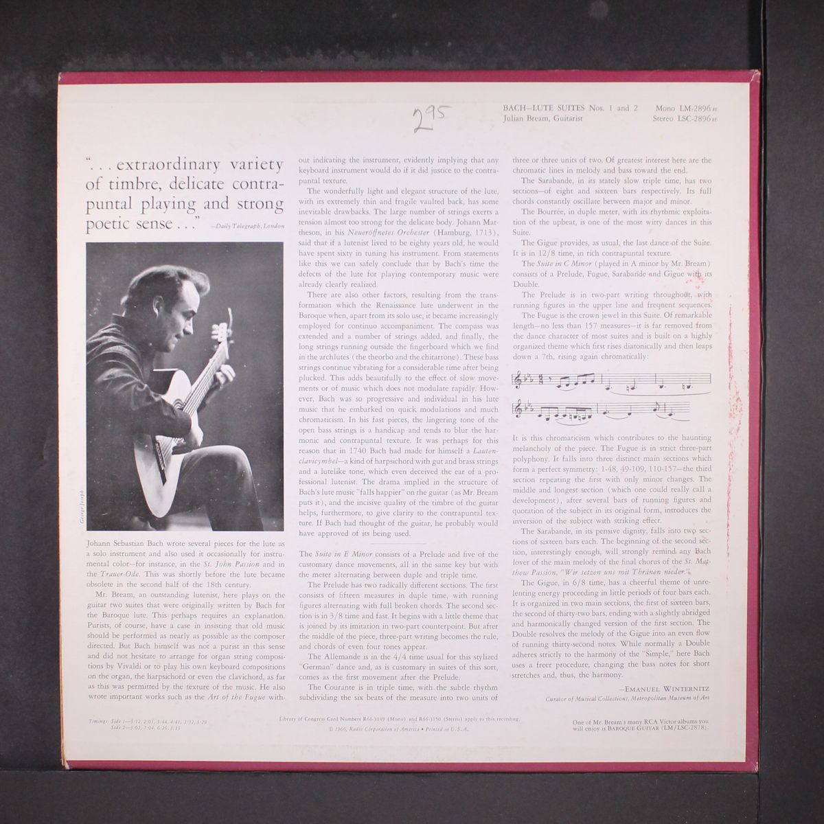 bach: lute suites 1 & 2 by JULIAN BREAM