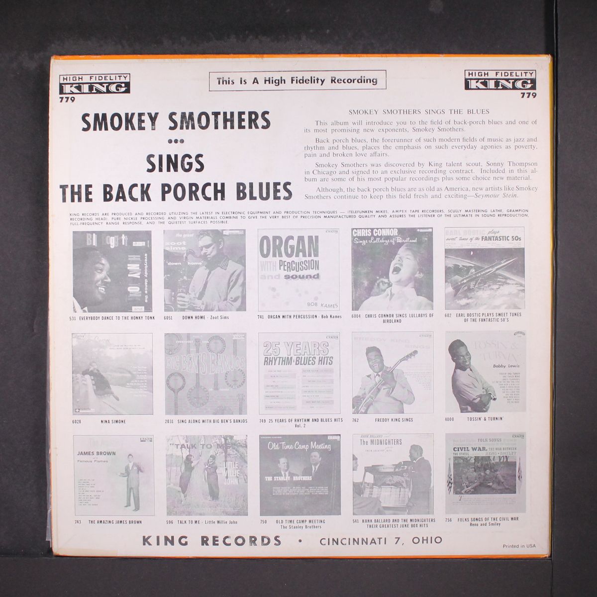 sings the backporch blues by SMOKEY SMOTHERS