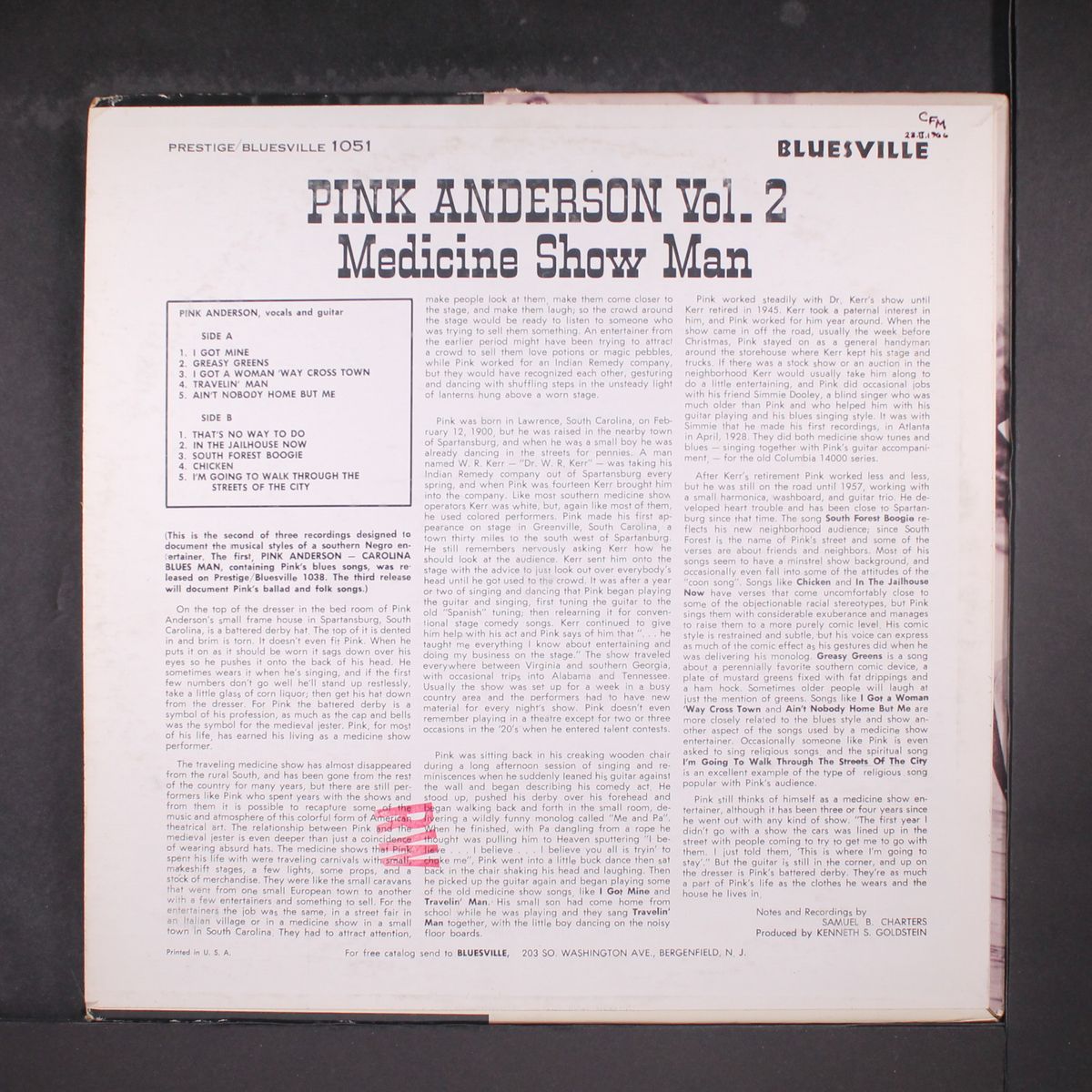 medicine show man, vol. 2 by PINK ANDERSON