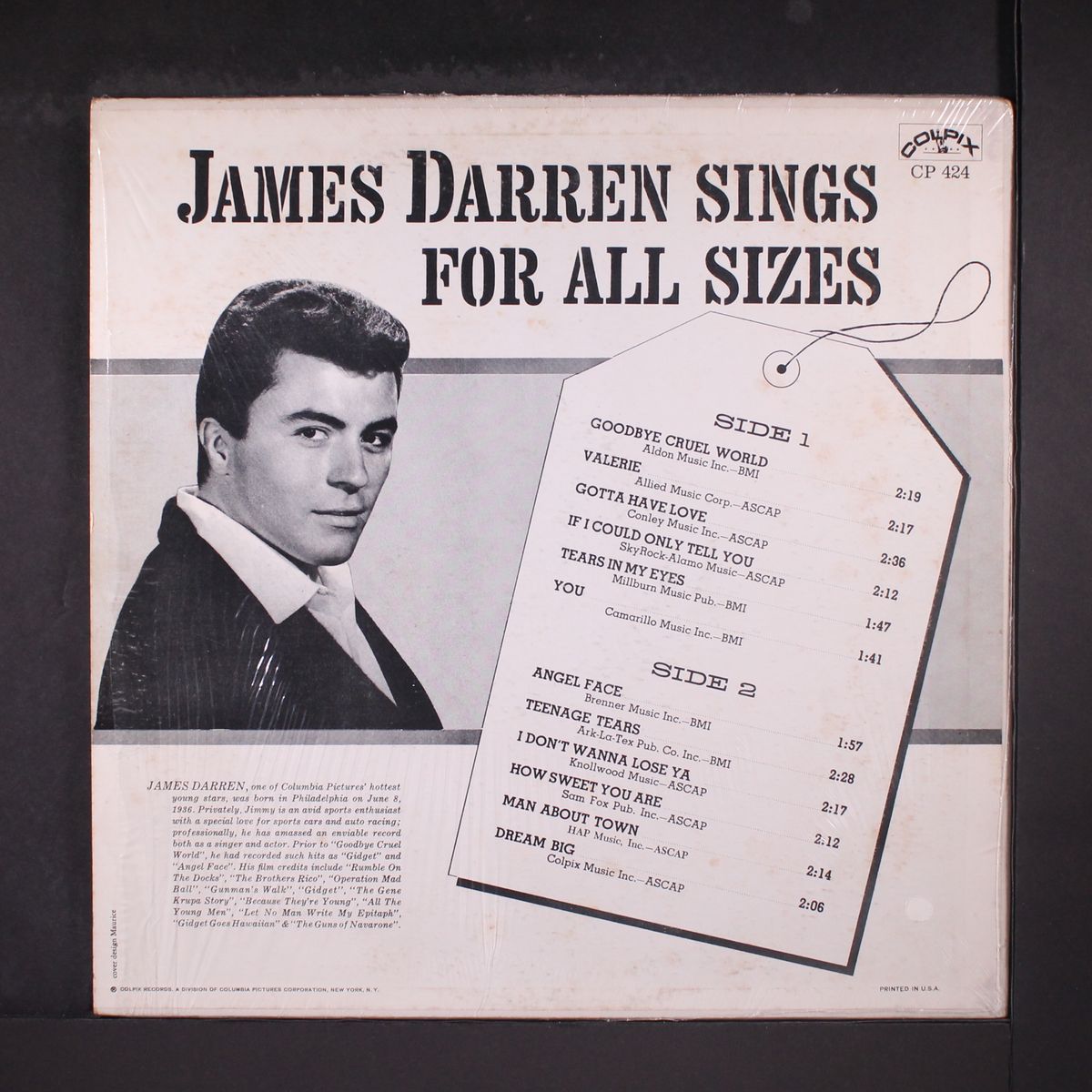 sings for all sizes by JAMES DARREN