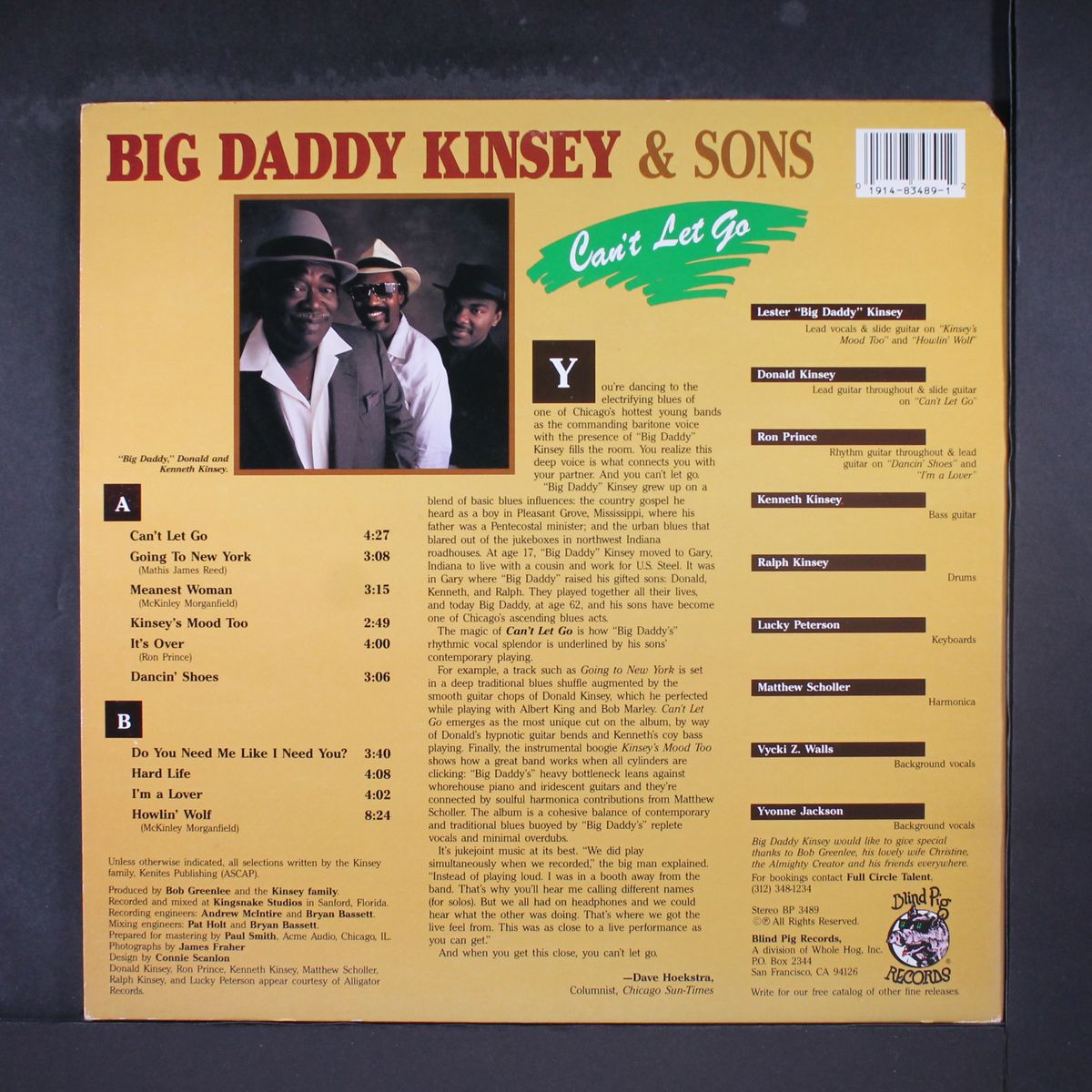 can't let go by BIG DADDY KINSEY & SONS