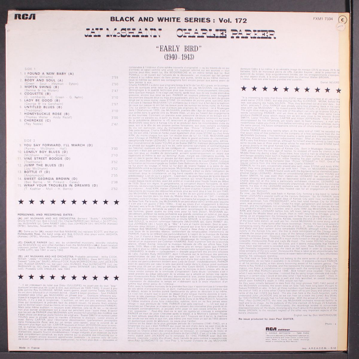 early bird by JAY MCSHANN & CHARLIE PARKER
