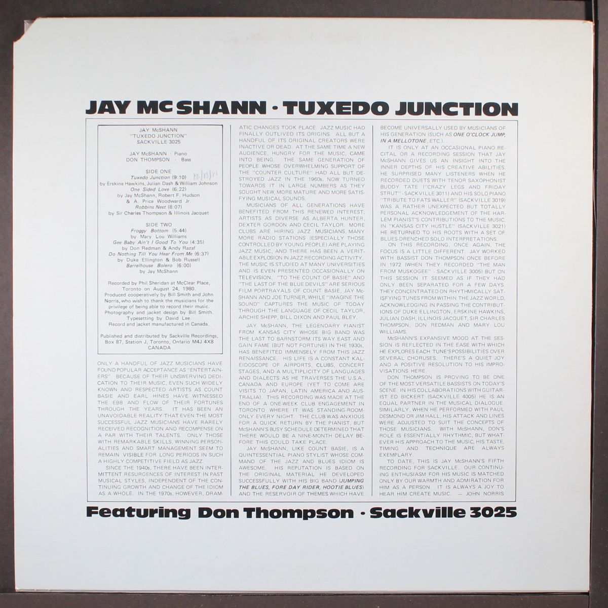 tuxedo junction by JAY MCSHANN