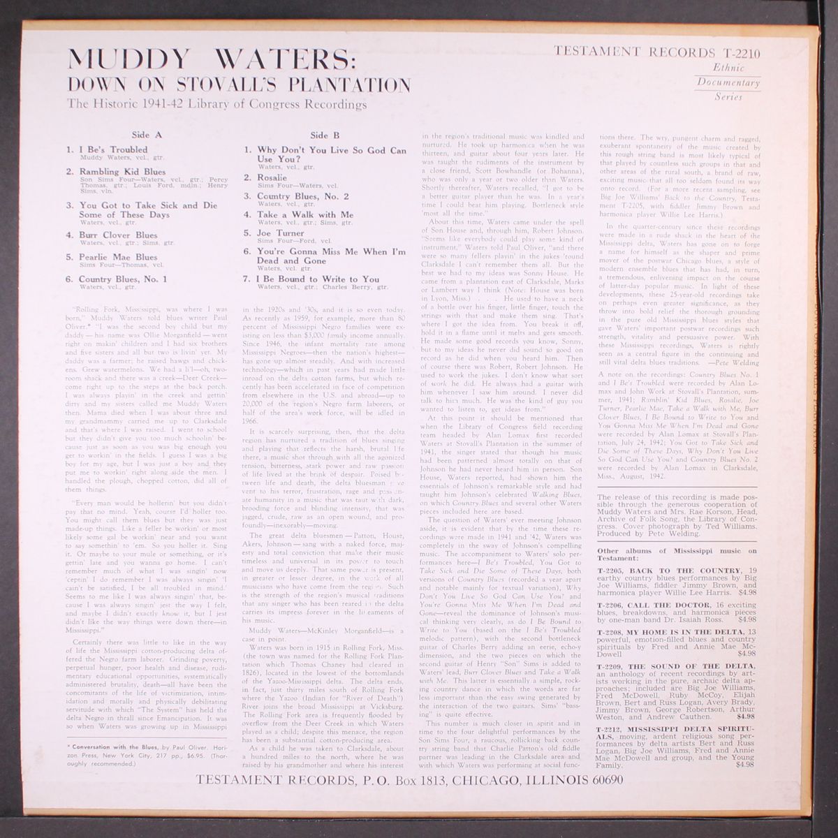down on stovall's plantatioin by MUDDY WATERS