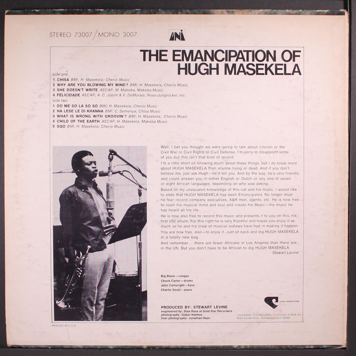 the emancipation of by HUGH MASEKELA