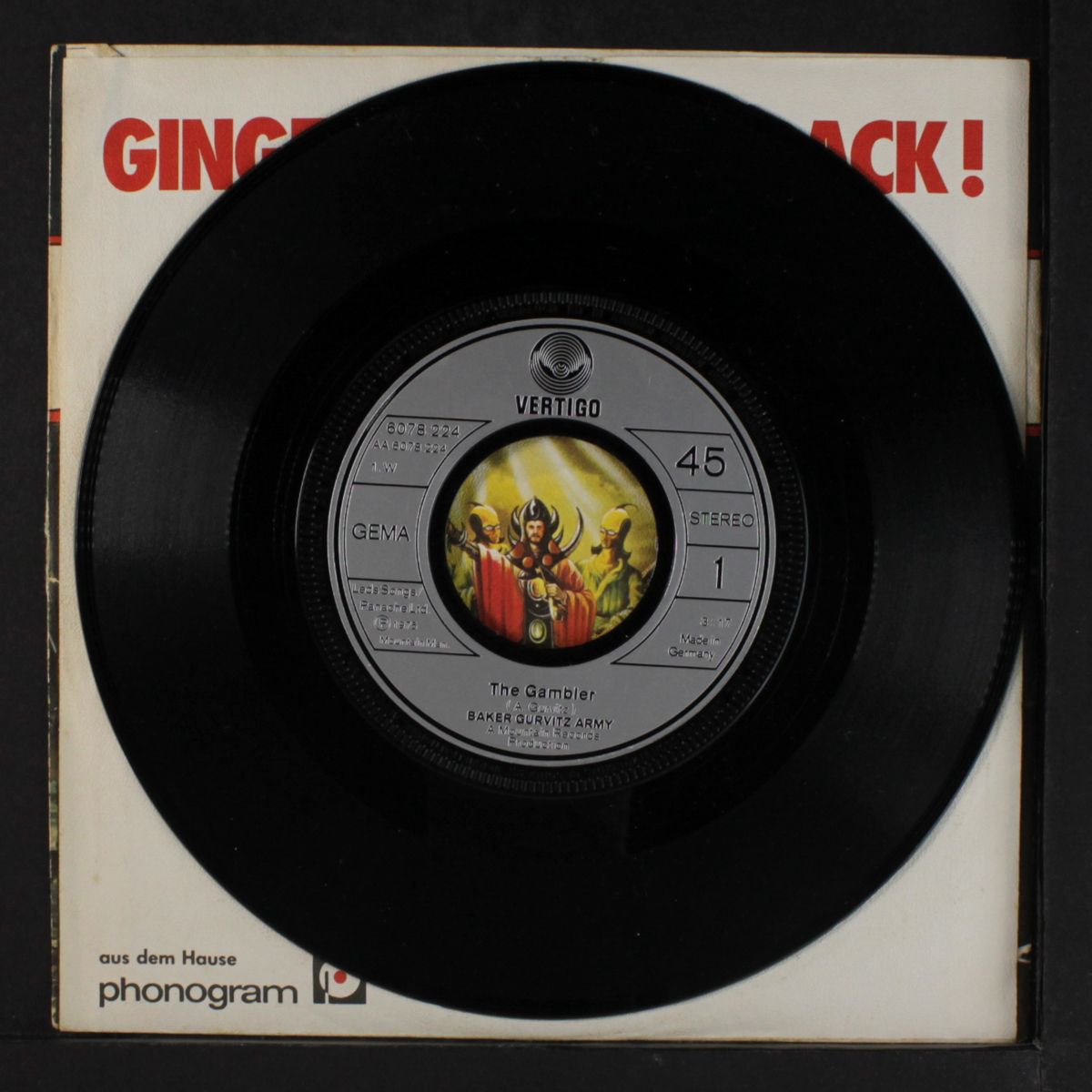 the gambler / time by GINGER BAKER & BAKER GURVITZ ARMY