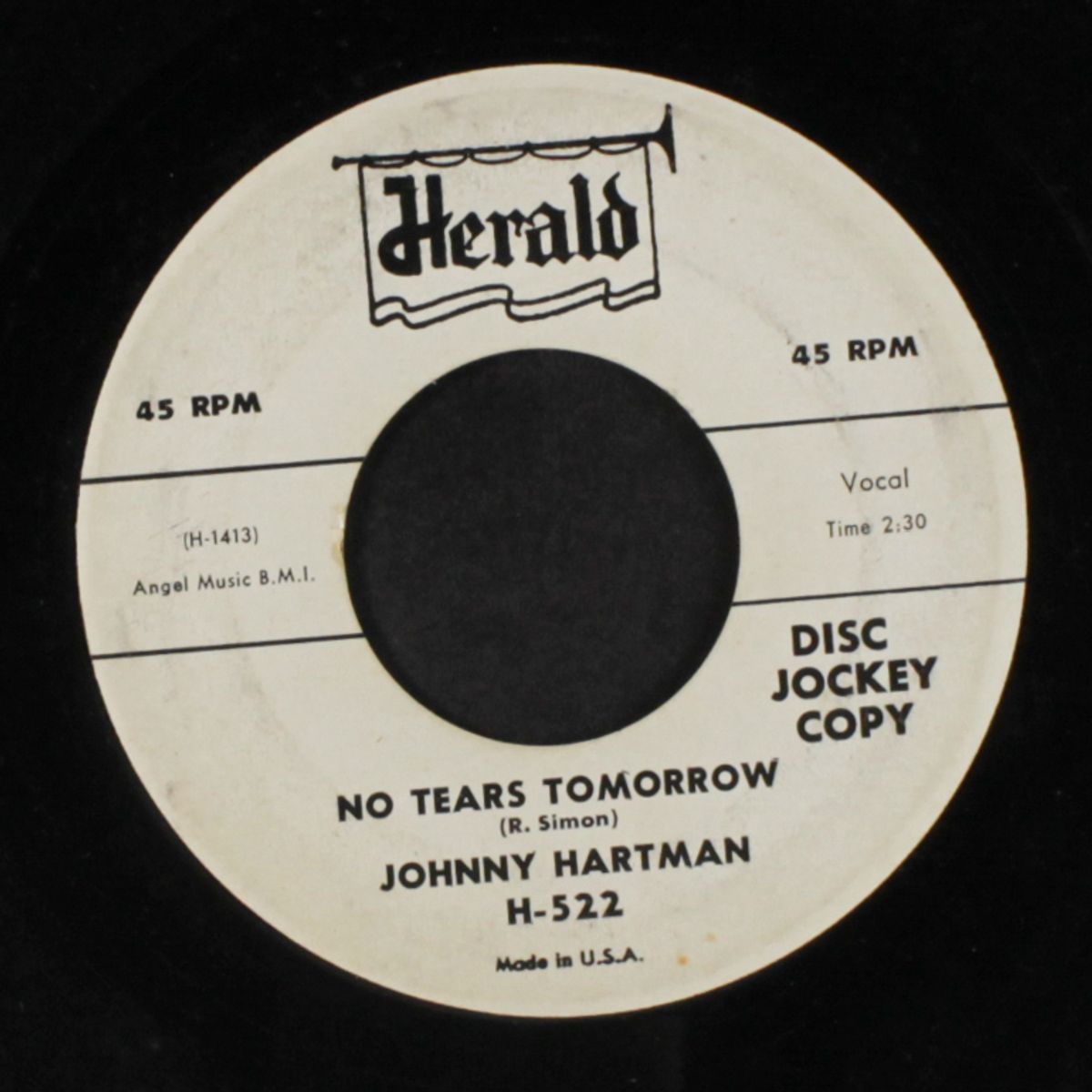 no tears tomorrow / you gotta believe by JOHNNY HARTMAN