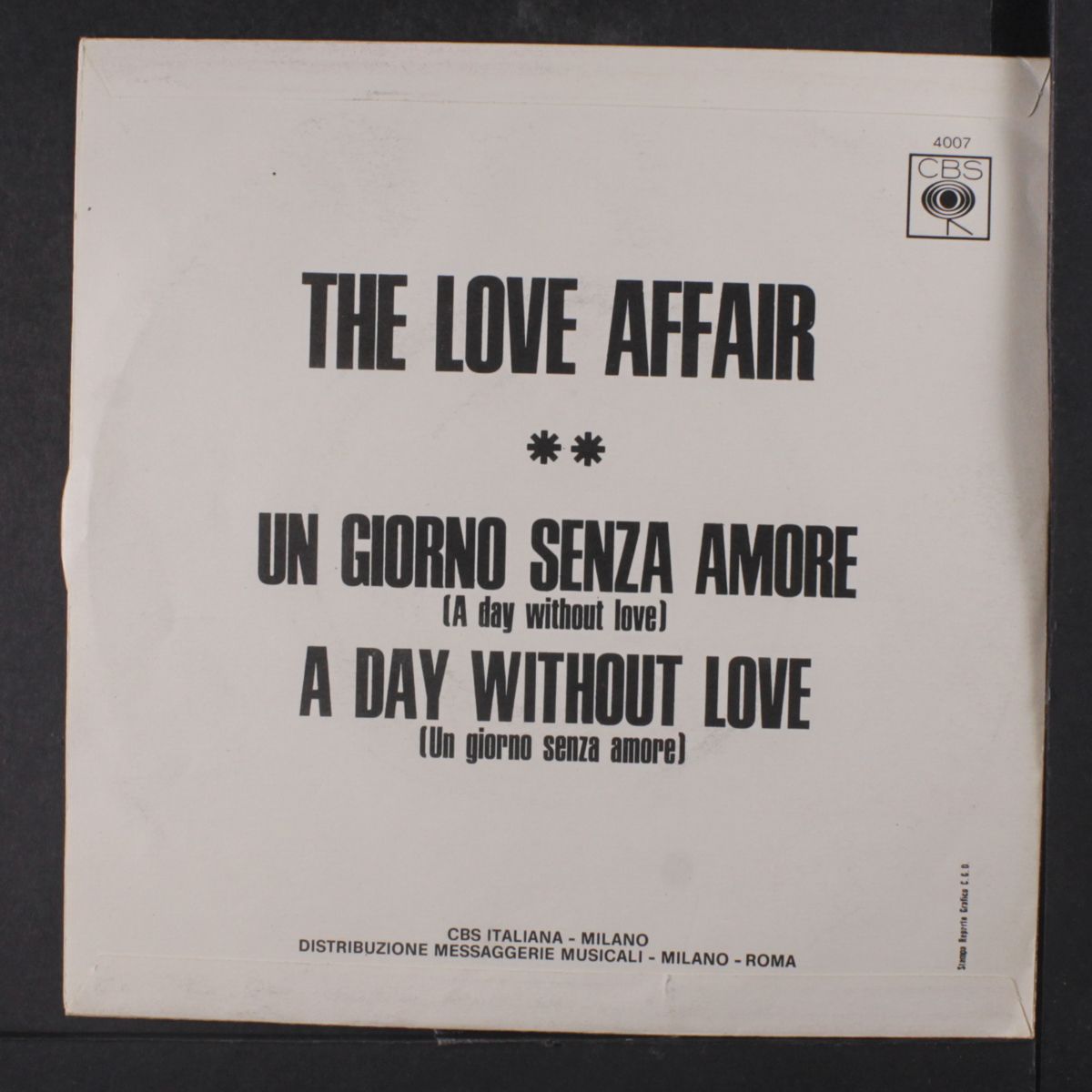 un giorno senza amore / a day without love by LOVE AFFAIR