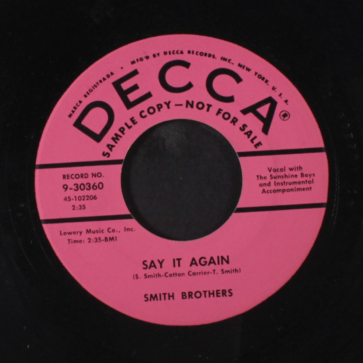 there goes my heart / say it again by SMITH BROTHERS