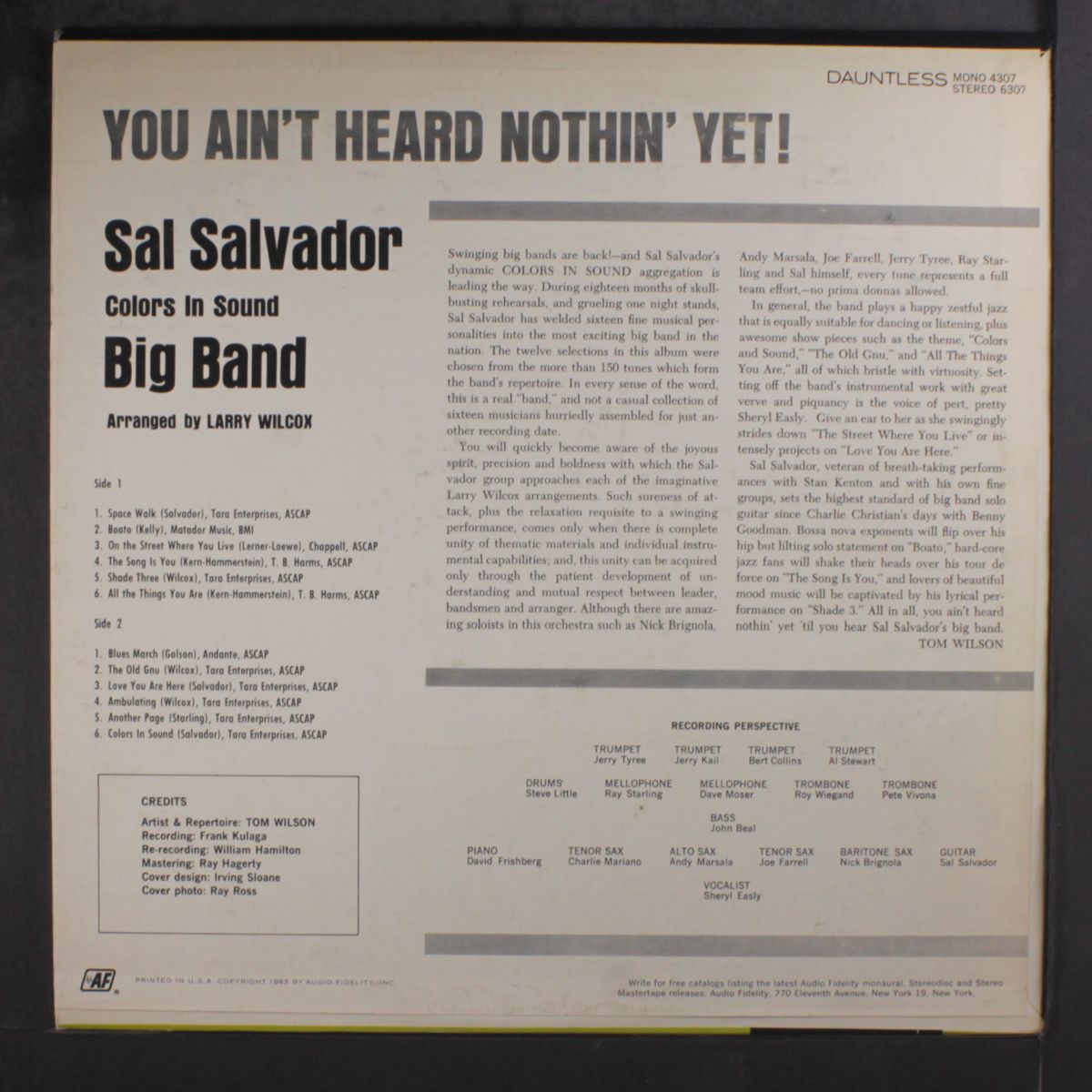you ain't heard nothin' yet by SAL SALVADOR