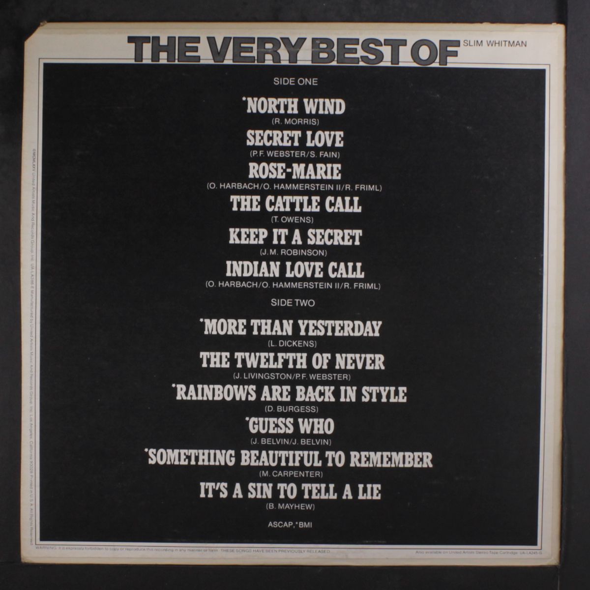 the very best of by SLIM WHITMAN