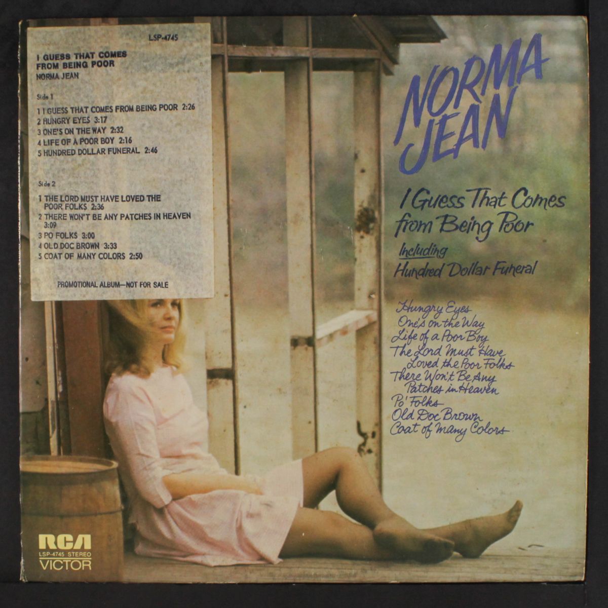i guess that comes from being poor by NORMA JEAN