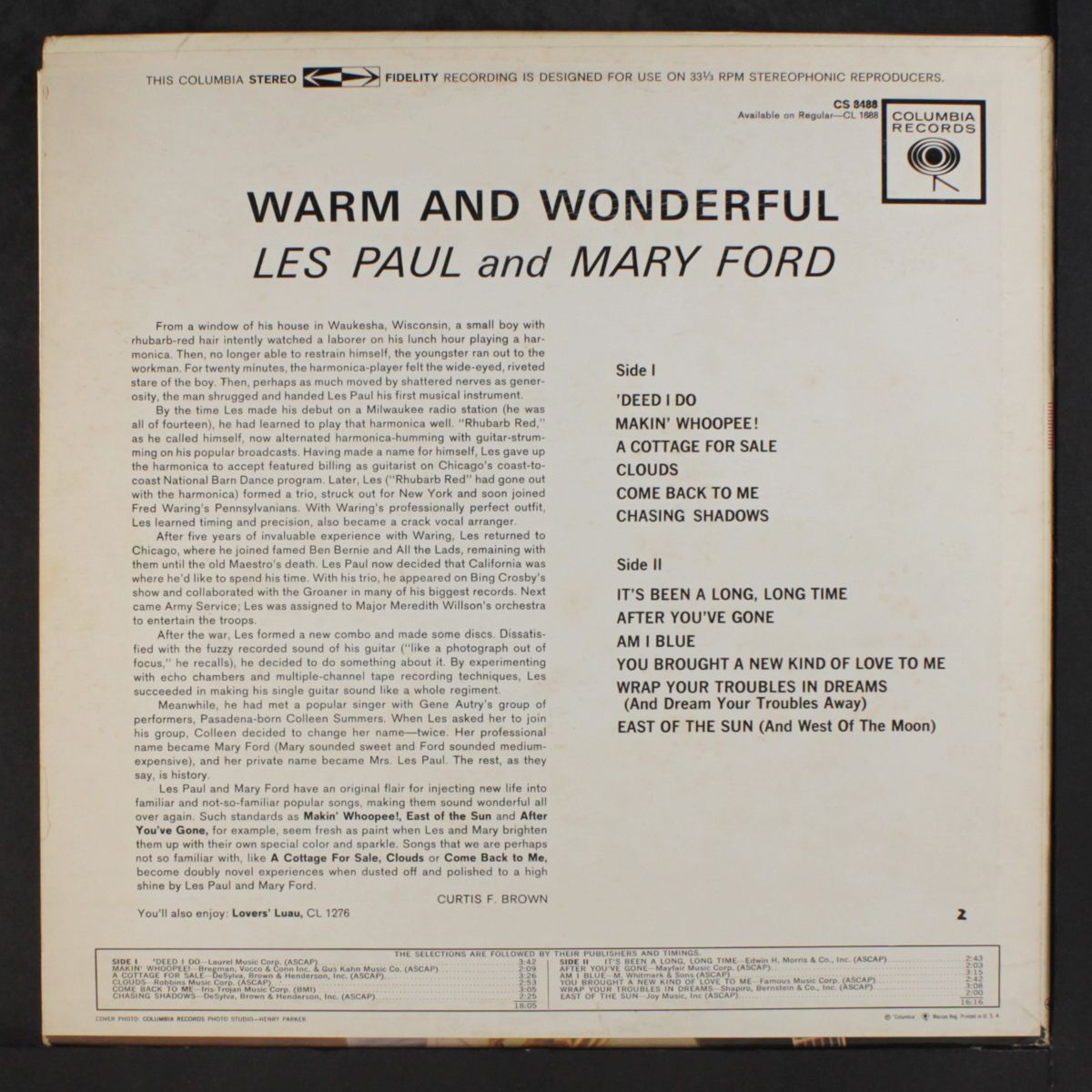 warm and wonderful by LES PAUL & MARY FORD