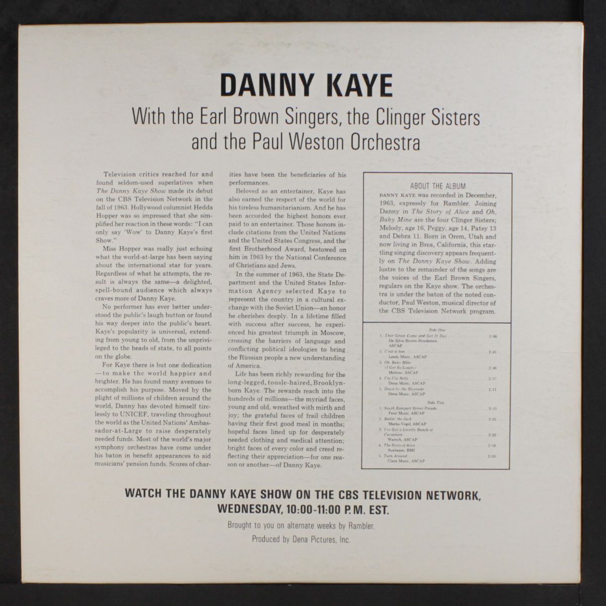 with the clinger sisters, earl brown singers by DANNY KAYE