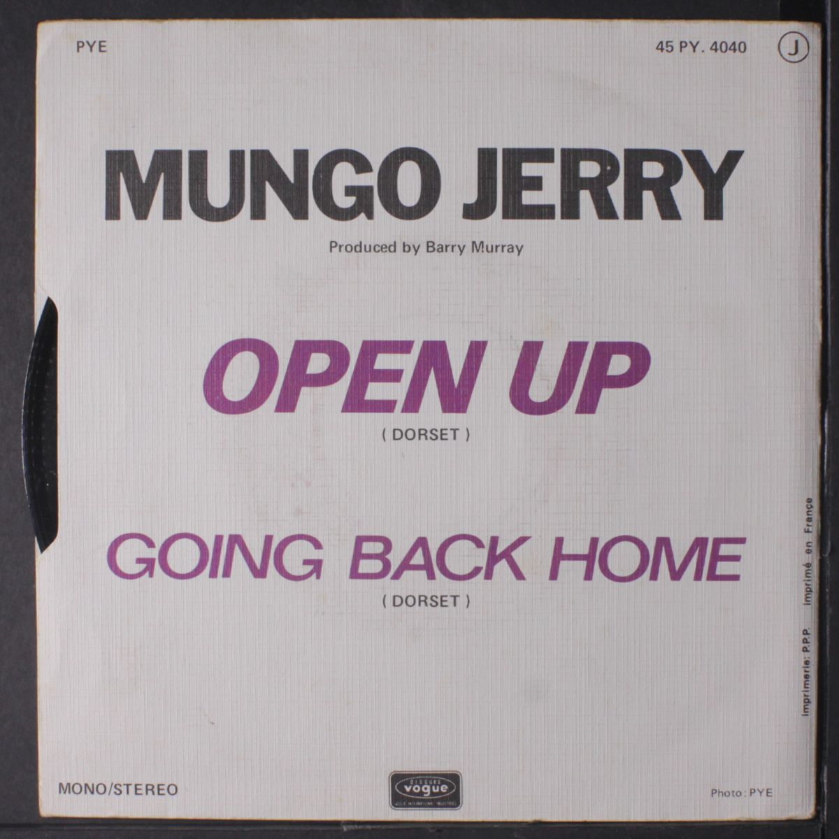 open up / going back home by MUNGO JERRY