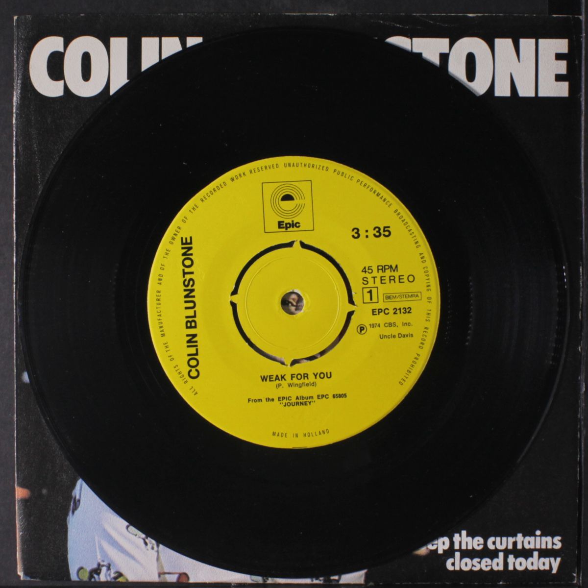 weak for you / keep the curtains closed today by COLIN BLUNSTONE
