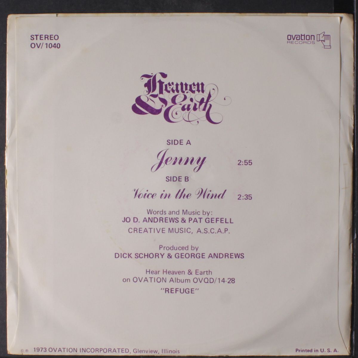 jenny / voice in the wind by HEAVEN & EARTH