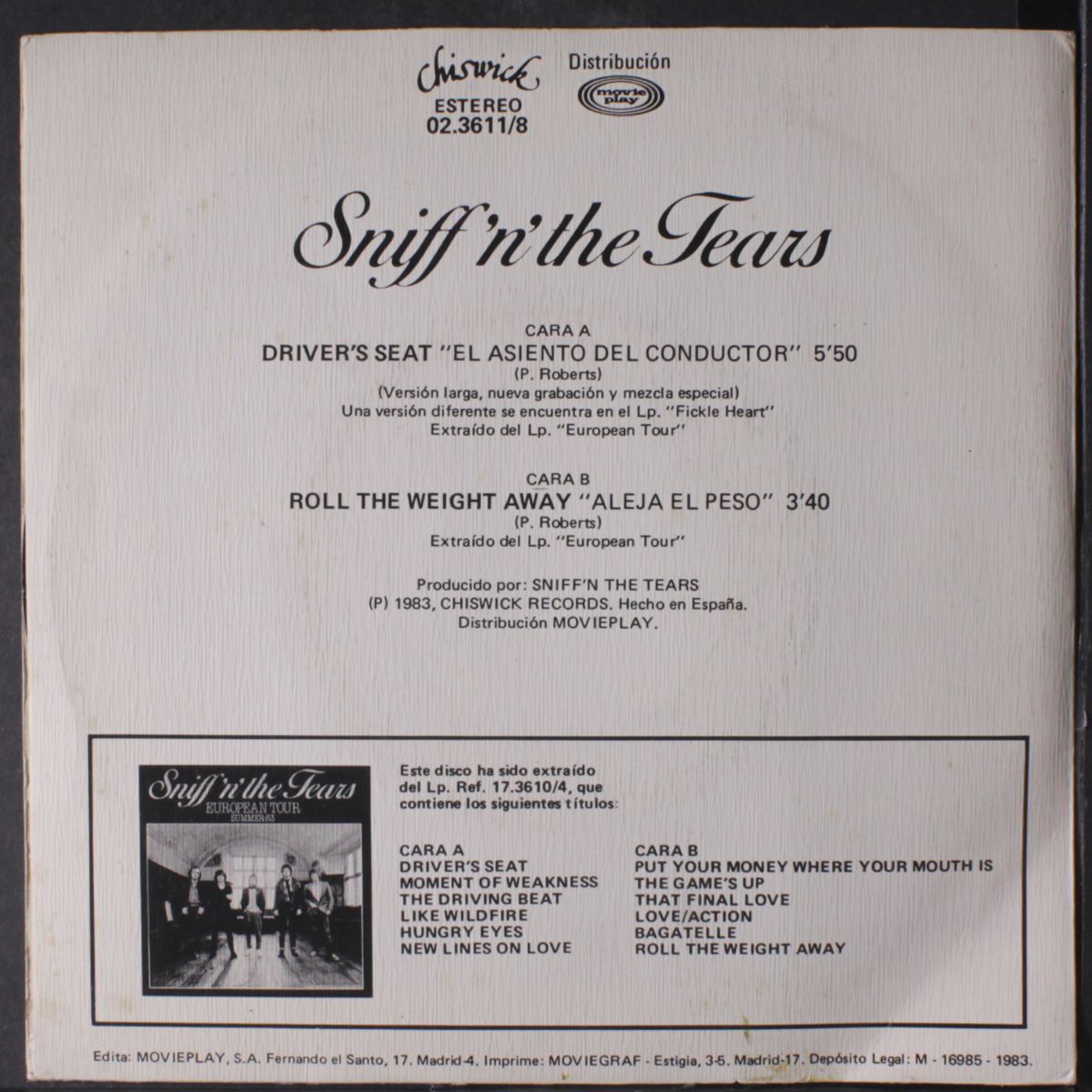 el asiento del conductor by SNIFF 'N' THE TEARS