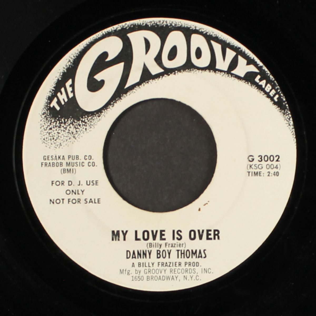my love is over / have no fear by DANNY BOY THOMAS
