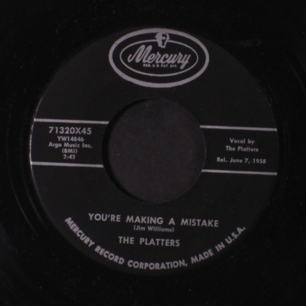you're making a mistake / my old flame by PLATTERS