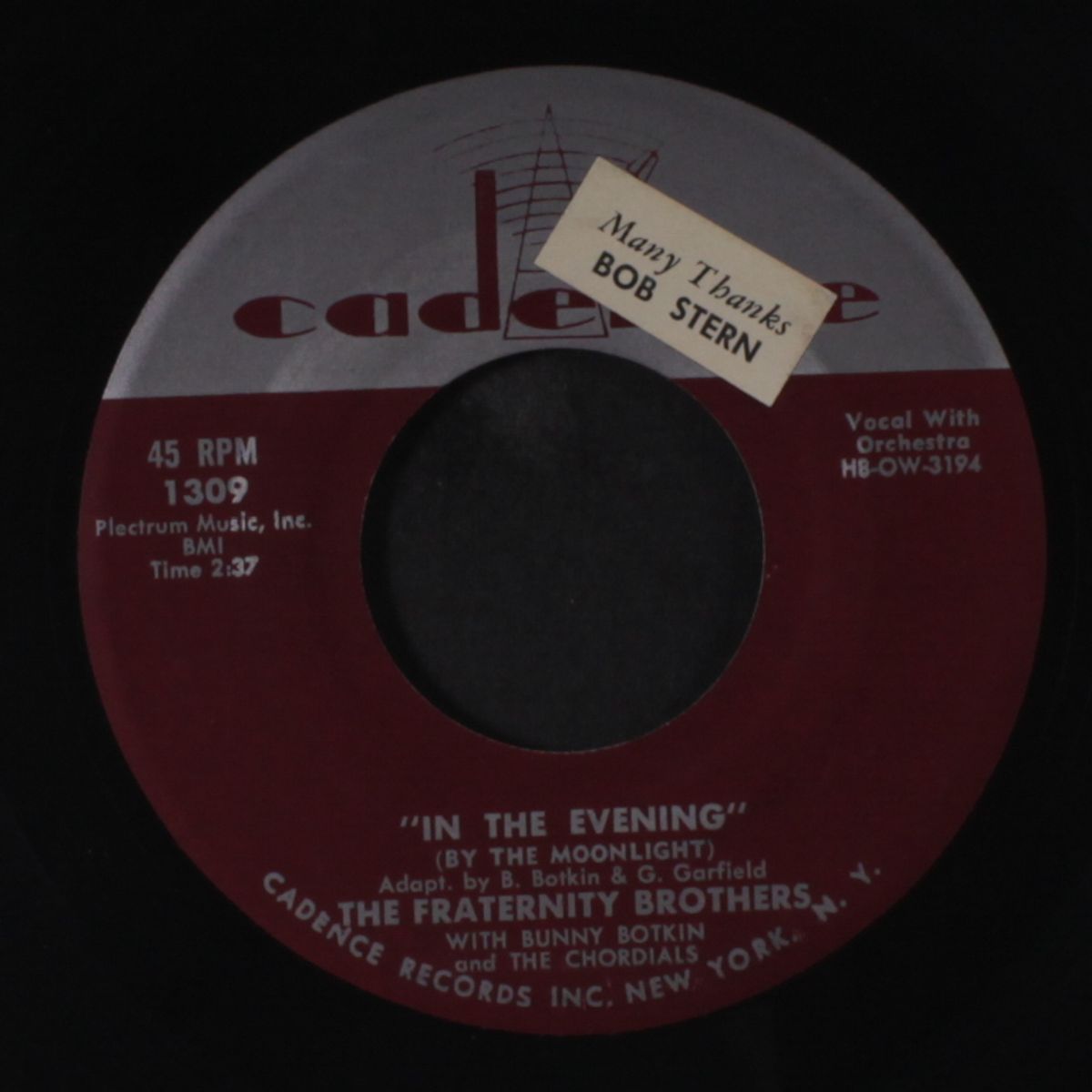 oh tell me why / in the evening by FRATERNITY BROTHERS