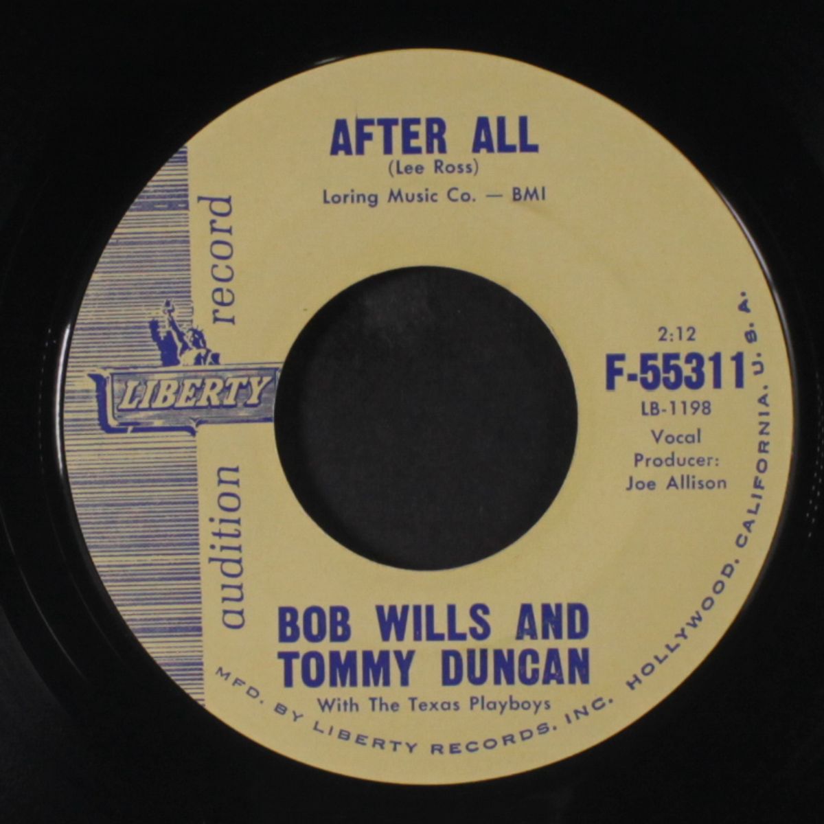 it may be too late / after all by BOB WILLS & TAMMY DUNCAN