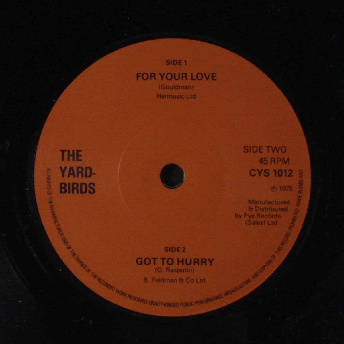 for your love / got to hurry by YARDBIRDS