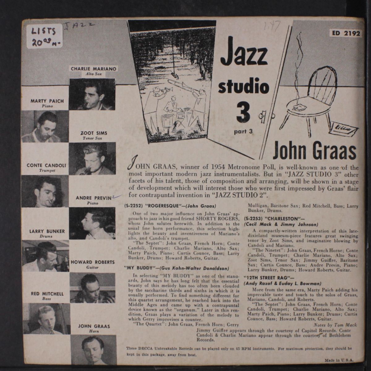 jazz studio 3 part 3 by JOHN GRAAS