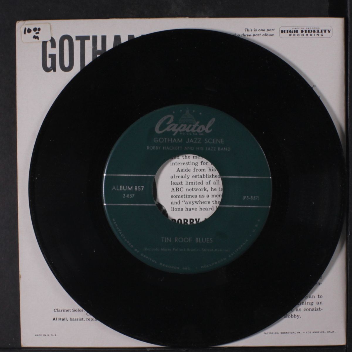 gotham jazz scene part 2 by BOBBY HACKETT
