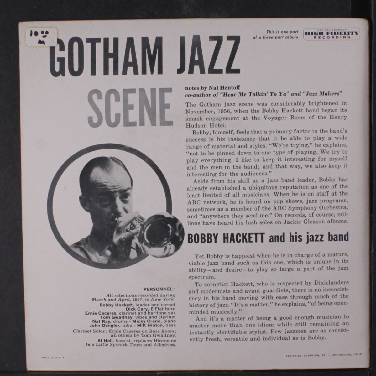 gotham jazz scene. part 3 by BOBBY HACKETT