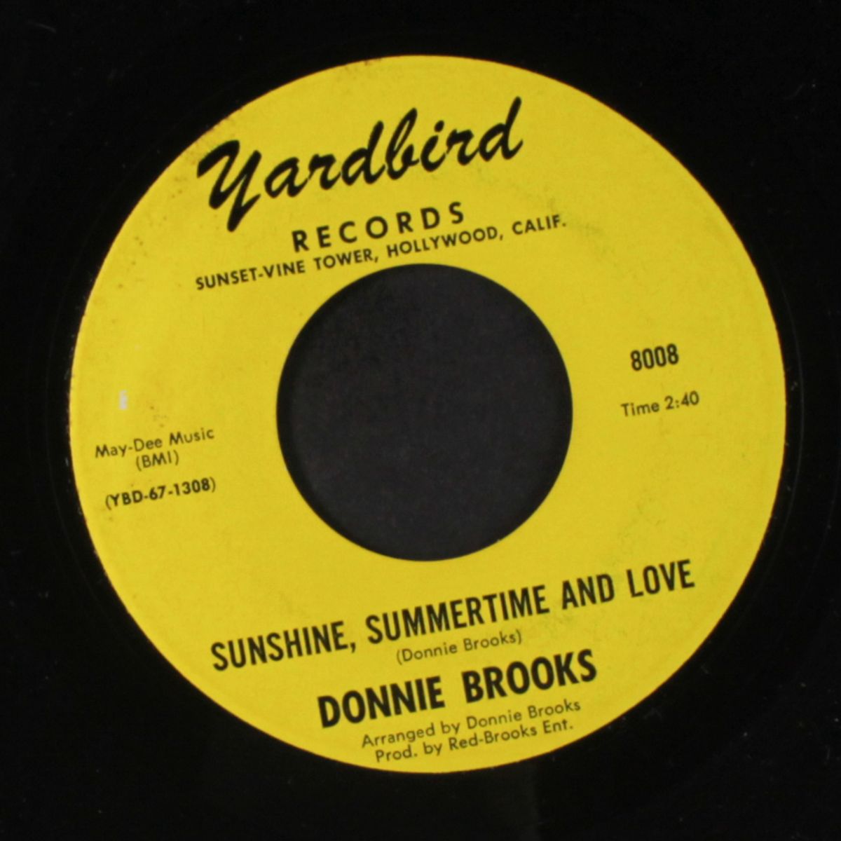 hush / sunshine, summertime and love by DONNIE BROOKS